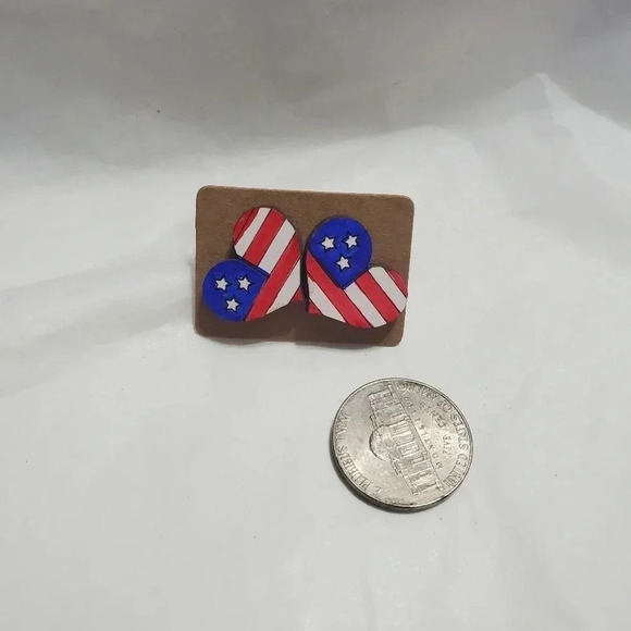 AMERICAN flag earrings - Picture 2 of 3